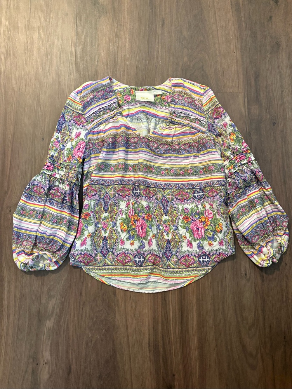 Maeve by Anthropologie Ceresco Peasant Top | Size XS
